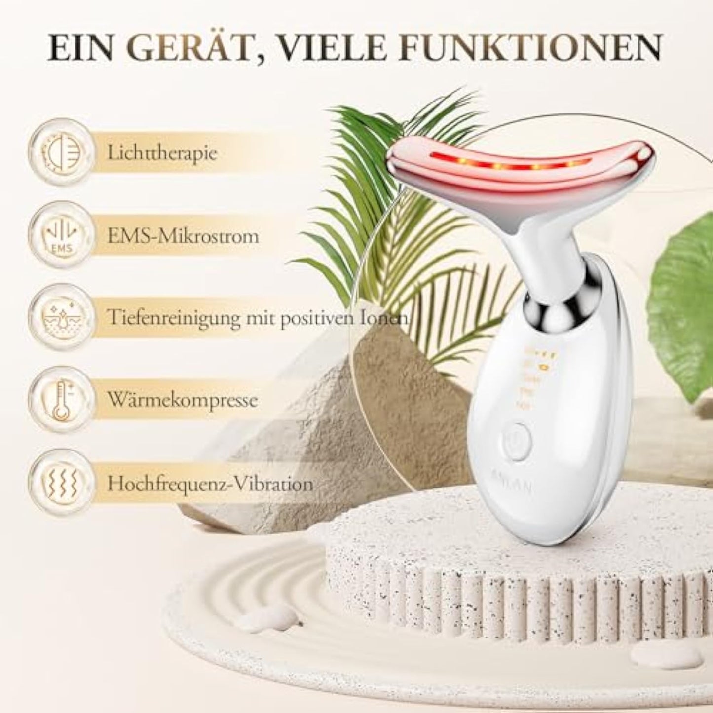Face Massager Against Wrinkles, Face Beauty Device with 3 Modes